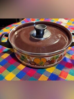 Vintage Holt Howard Style Casserole Dish With Fruit Motif